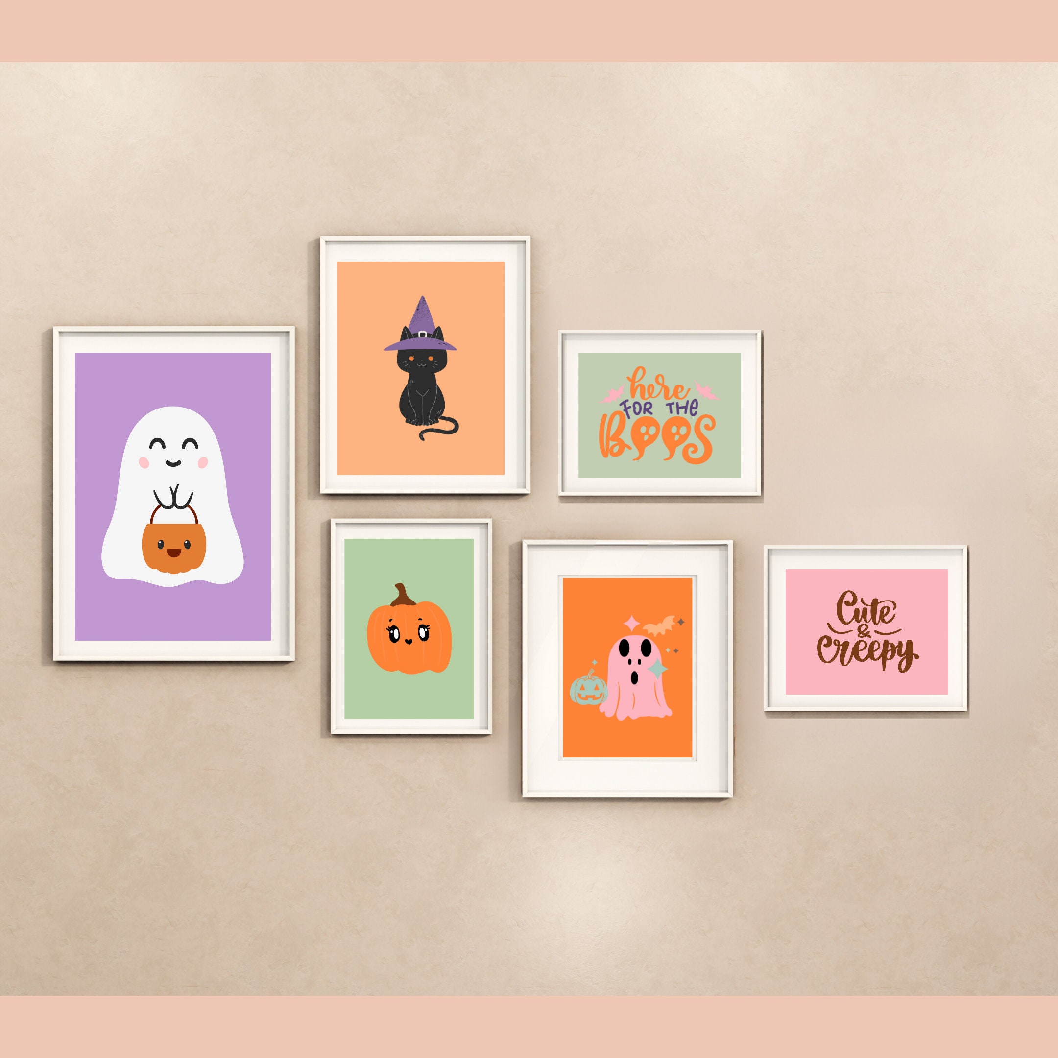 Retro Halloween Art Prints, Spooky Decor Set (digital Download) - Etsy