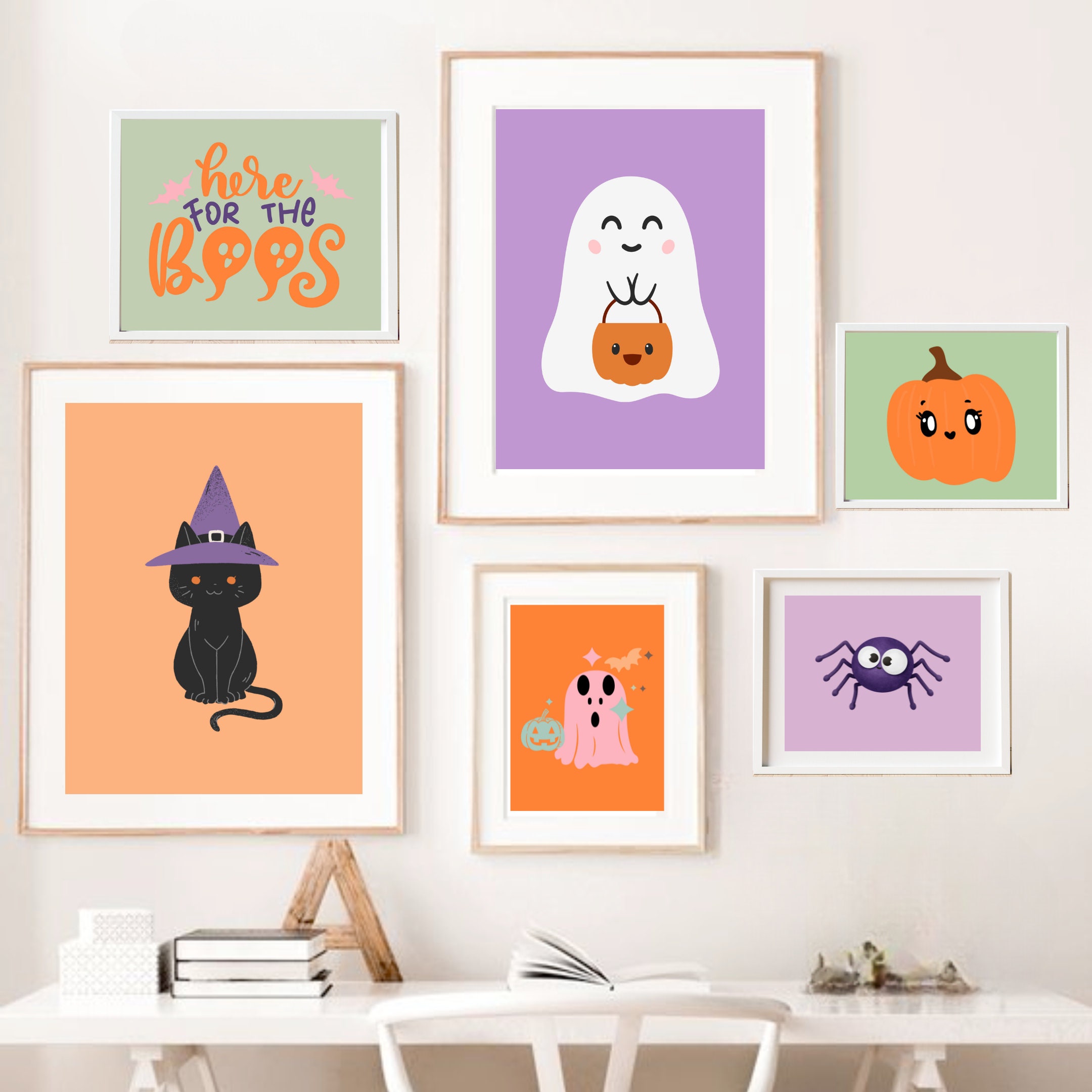 Retro Halloween Art Prints, Spooky Decor Set (digital Download) - Etsy