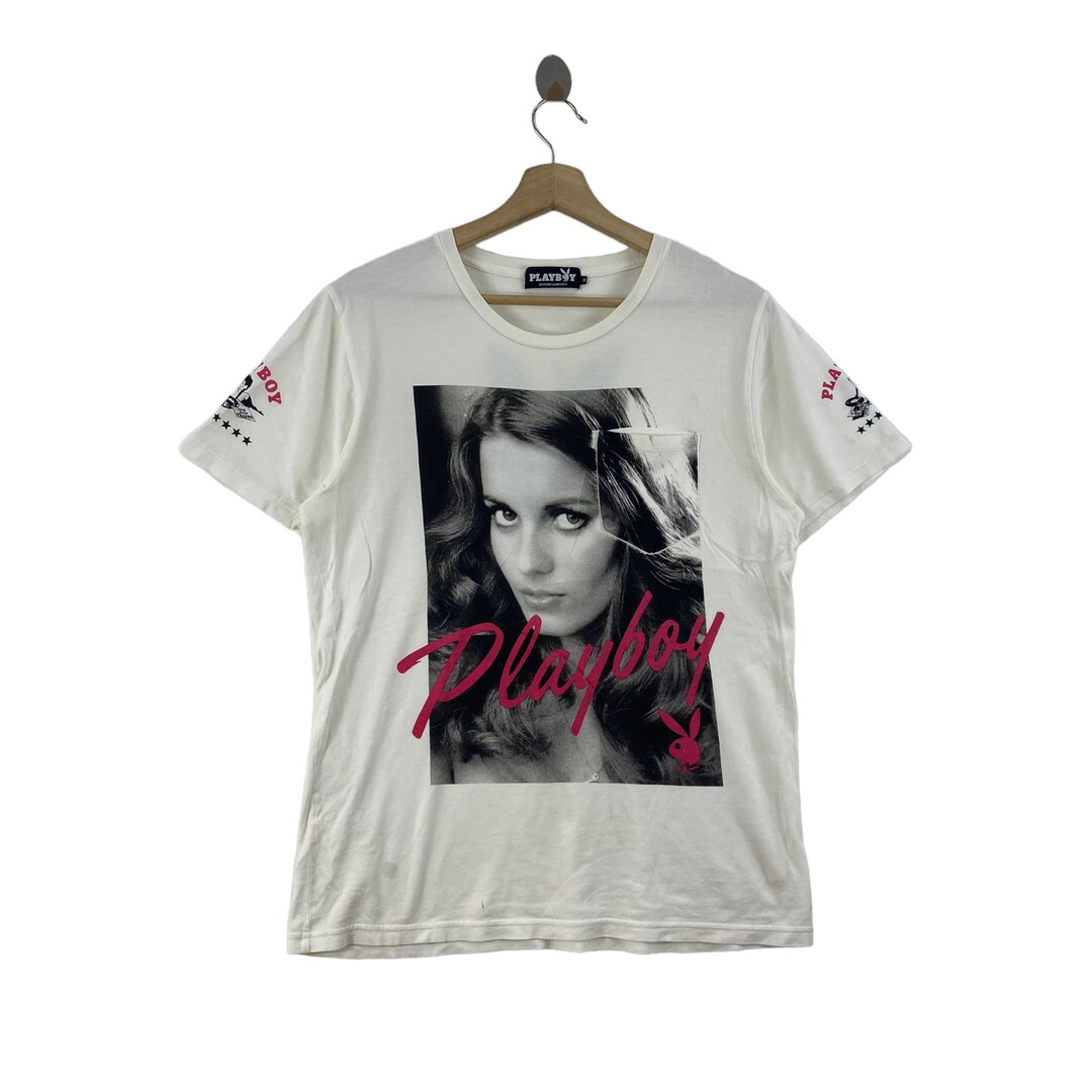 最終値下げ GLAMOUR HYSTERIC X PLAYBOY Japanese White Print Big Brand Tシャツ(半袖+袖なし)