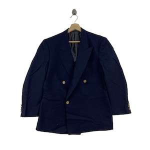 Vintage CHRISTIAN DIOR MONSIEUR Navy Blazer Coat Jacket