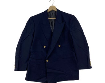 Vintage CHRISTIAN DIOR MONSIEUR Navy Blazer Coat Jacket