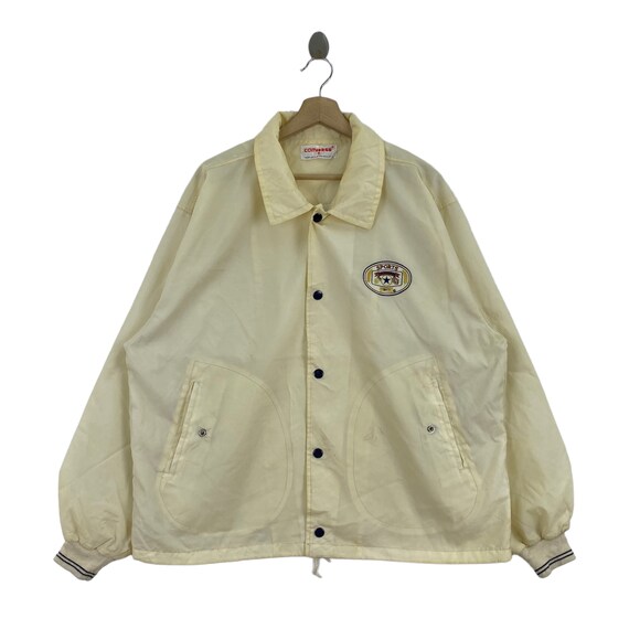Vintage 90s CONVERSE Basketball Print Yellow Windbreaker Coach