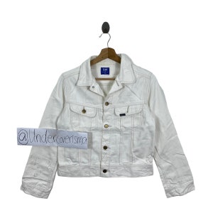 Vintage LEE For SAMANSA MOS2 Motorcycle Button Up White Jeans Jacket