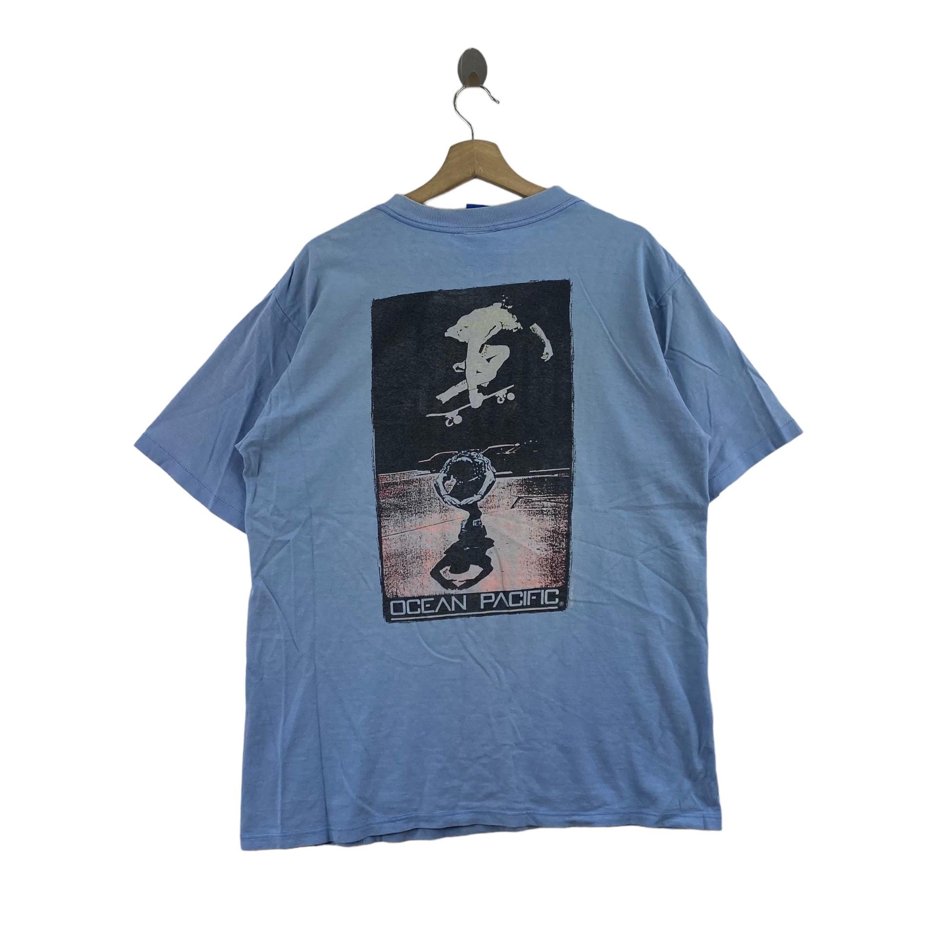 驚きの値段 USA PACIFIC OCEAN 90s Vintage Skateboard Blue Print Brand スケートボード
