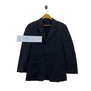 Vintage ARMANI COLLECTION Italy Black Plain Blazer Coat Jacket