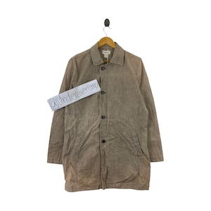 Vintage 90s QUADRO Japanese Brand Beige Long Coat Parka