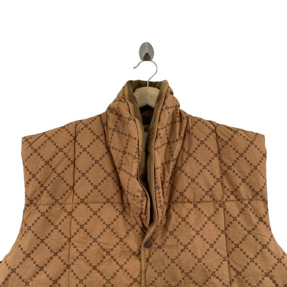 【90s】CELINE Brown Herringbone Down Vest 90S Celine Brown Herringbone Down Vest | eBay