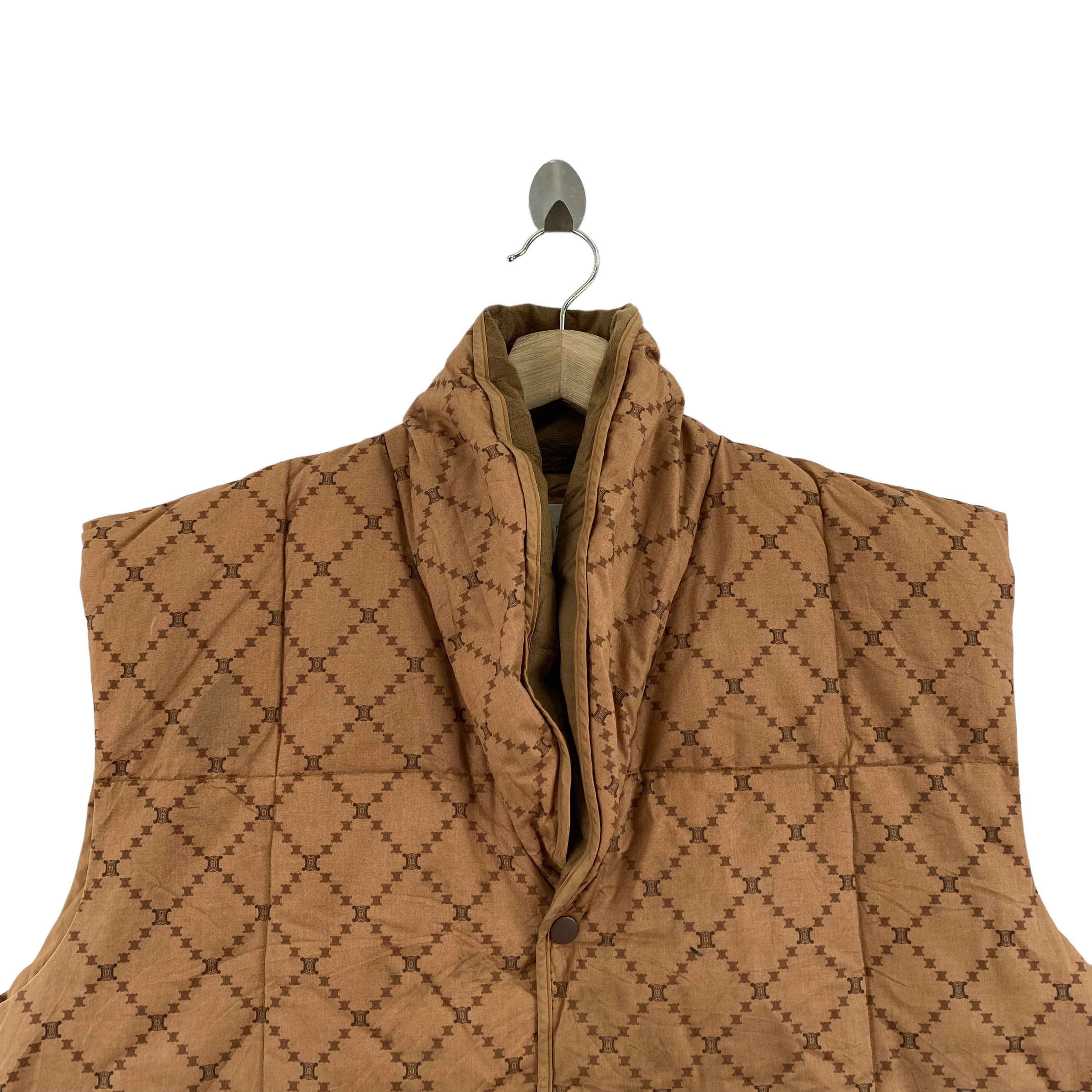 Vintage CELINE French Designer Monogram Goose Down Quilted