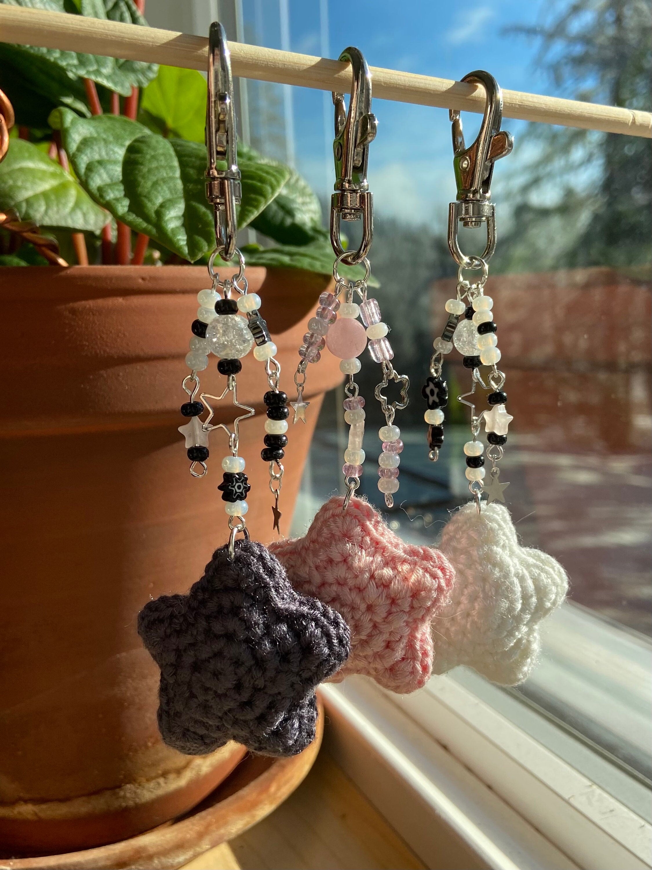 Crochet star keychain