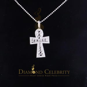 Diamond Celebrity&#39;s 925 Sterling White Silver Cross Shape Fashion Pendant with 0.00ct Cubic Zirconia