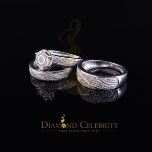 Diamond Celebrity's 0.33CT Diamond Men's SZ 10 & Women's SZ 7 Trio Sterling Silver White Ring