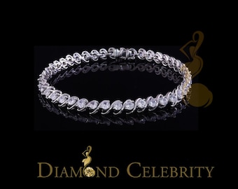 925 White Sterling Silver 8MM 0.80CT Cubic Zirconia Tennis Bracelet 9 Inch long