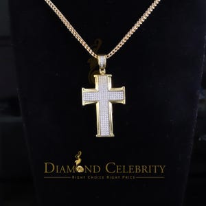 Diamond Celebrity&#39;s 925 Sterling Silver Cross Yellow Pendant 0.00ct Cubic Zirconia Round Stone