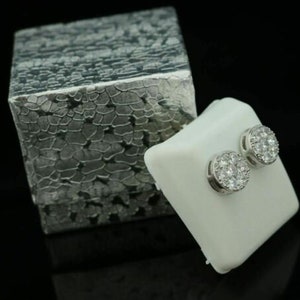 3.02ct Cubic Zirconia 925 White Sterling Silver Hip Hop Round Earring for Ladies image 7