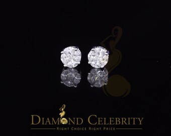 Diamond Celebrity'sWhite 925 Sterling Silver 1.74ct Cubic Zirconia Women's & Men's Round Earrings