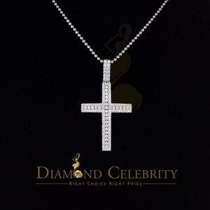 Diamond Celebrity&#39;s White Fancy 925 Sterling Silver CROSS Pendant with 3.64ct Cubic Zirconia stone