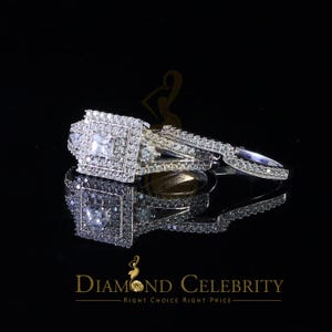 2.44ct Cubic Zirconia Sterling White Silver Square Bridal Ladies Ring Size 7