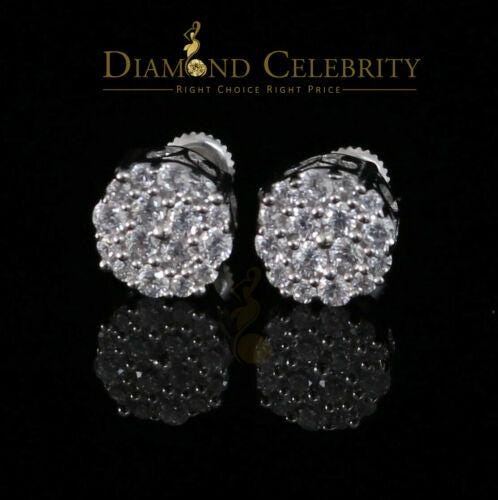 Diamond Celebrity's925 White Silver Sterling 0.87ct Cubic Zirconia Round Women's Stud Earrings
