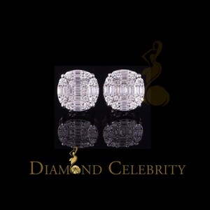 Diamond Celebrity&#39;s Men&#39;s/Womens 925 Silver White 2.00ct VVS &#39;D&#39; Moissanite Round Stud Earrings