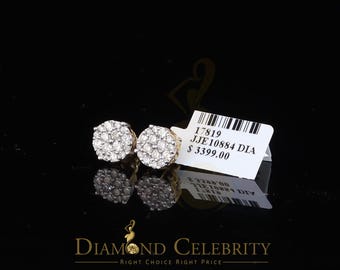 Real Diamonds With 10K Real Yellow Gold With Round Stud