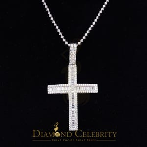 Diamond Celebrity&#39;s Attractive 925 Sterling Silver Bug CROSS Pendant White 4.52ct Cubic Zirconia
