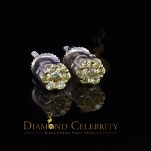 Diamond Celebrity&#39;s925 White 0.18ct Silver Cubic Zirconia Women&#39;s / Men&#39;s Hip Hop Floral Earrings