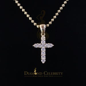 Diamond Celebrity&#39;s Diamond CelebrityYellow Sterling Silver Cross Pendant with 4.40ct Cubic Zirconia