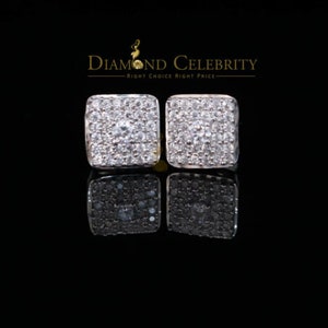 White 925 Silver 0.81ct Cubic Zirconia Women&#39;s & Men&#39;s Hip Hop Square Earrings