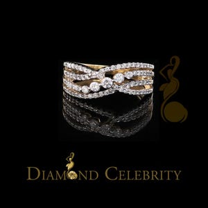 Real 10kt Yellow Gold with 0.50CT Real Diamond Flower Style Womens Ring Size 7
