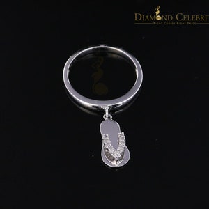 Real 10kt White Gold with 0.08CT Real Diamond FASHION LINKING Style Ring size 7