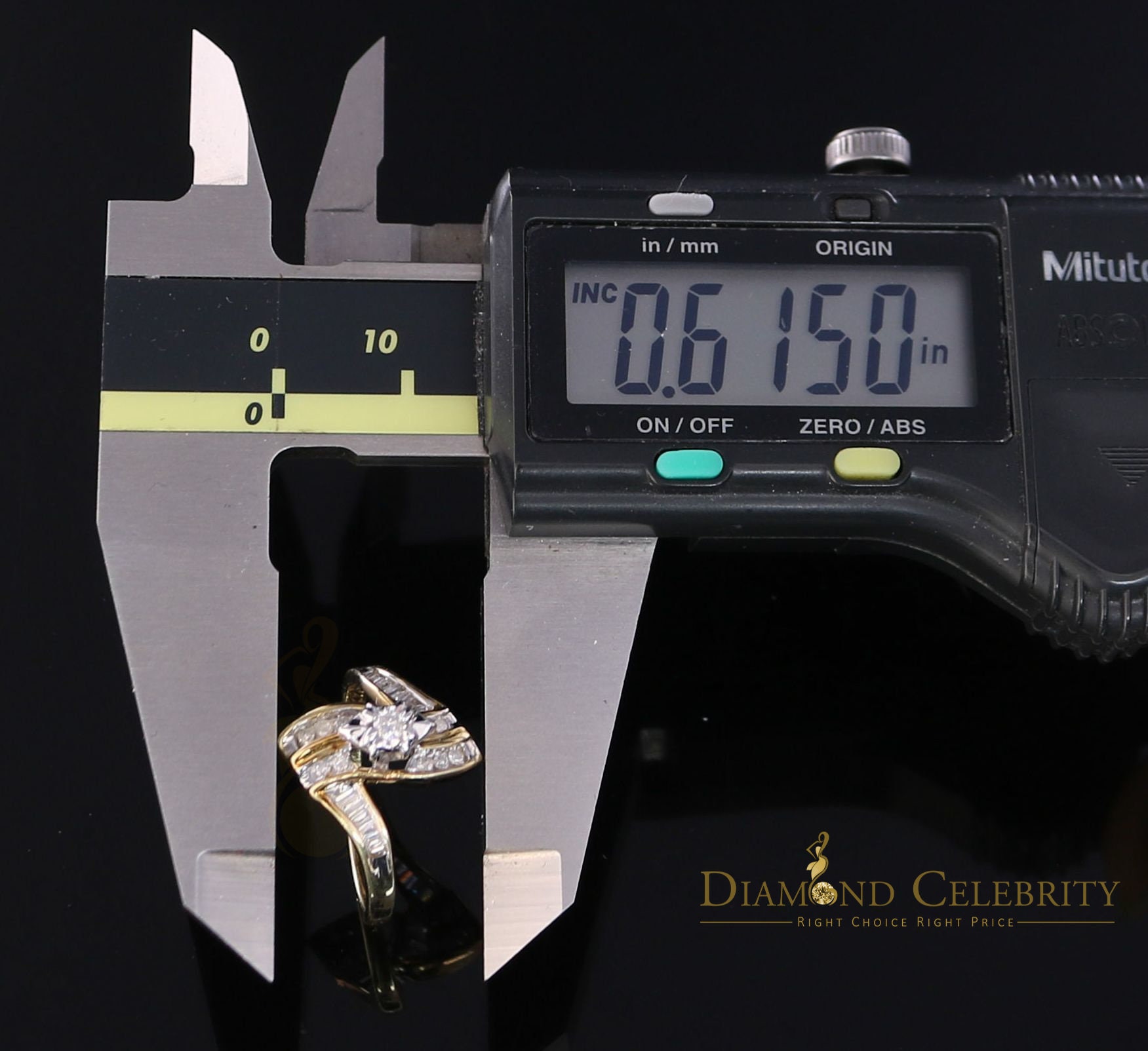 Real 14 Kt Yellow Gold With 0.25CT Real Diamond BUGGET 'Z
