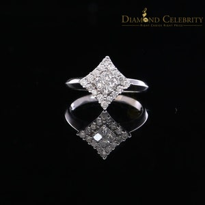 Real 0.50CT Diamond Real 10kt White Gold Womens Ring with KITE Shape Size 6