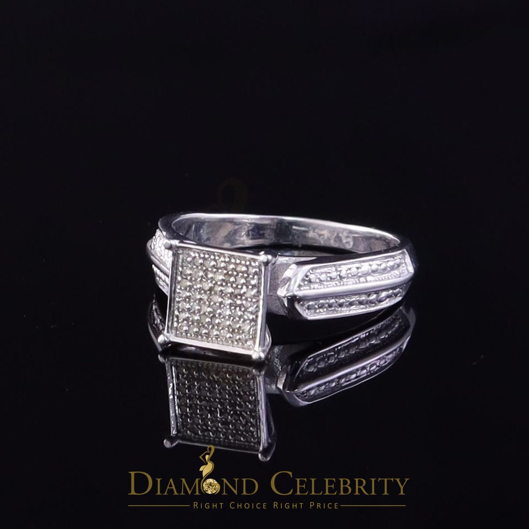 Diamond Celebrity's 0.15CT Real Diamond 925 White Silver Engagement