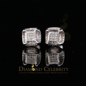 Women&#39;s Stud In 925 White Sterling Silver 0.05ct Diamond Stud Men&#39;s Earrings