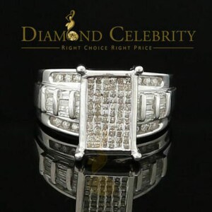 925 Sterling Silver with 1.00CT Real Diamond ladies White Ring Size 7.5
