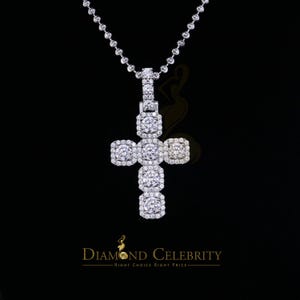 Diamond Celebrity&#39;s White Sterling Silver 925 CROSS Pendant Shape Pendant with 8.03ct Cubic Zirconia