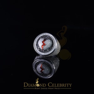 Diamond Celebrity&#39;s 11.64ct Cubic Zirconia White silver Broken Heart Band Cocktail Ring Size 10.5