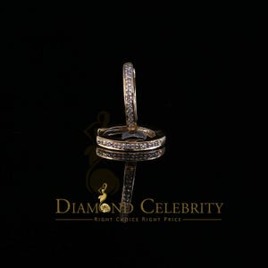 0.10ct Diamond 925 Sterling Silver Yellow Hoop Stud Earrings For Men&#39;s / Women&#39;s