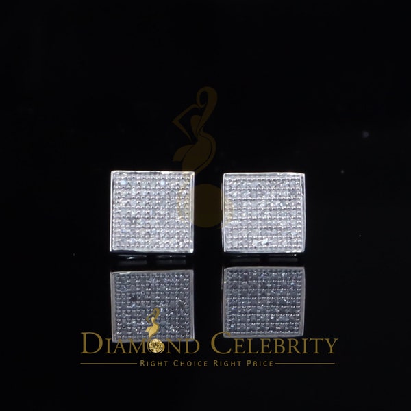 Diamond Celebtrity's 925 Sterling Silver Diamond White 0.25ct Princess Shape Stud Earring For Womens