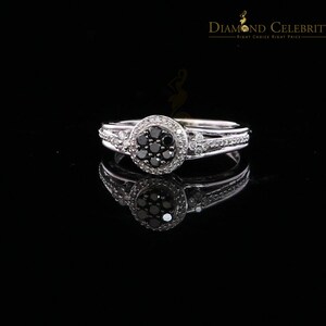 Real 0.30CT Diamond with 10 kt White Gold CLUSTER shape Womens Ring Size 6.5