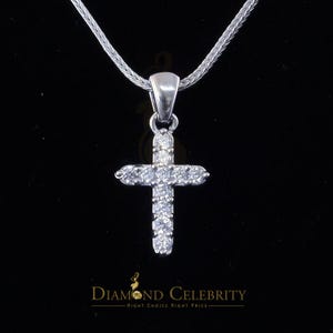 Diamond Celebrity&#39;s White FASHION Sterling Silver CROSS Shape Style Pendant 1.21ct Cubic Zirconia