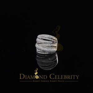 925 White Sterling Silver 2.50ct Multi -Rows Cubic Zirconia Women's Ring Size 7