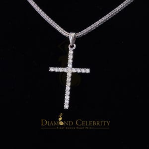 Diamond Celebrity&#39;s White Sterling Silver Pendant 2.31ct Cubic Zirconia Stone Beautiful CROSS Shape