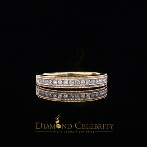 14KT Real Yellow Gold with 0.20CT Real Diamond Round Shape Ladies Ring Size 7