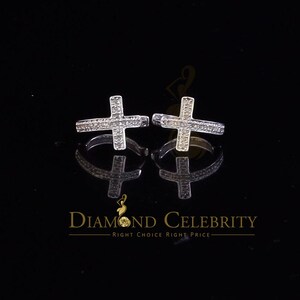 0.15ct Diamond 925 Sterling Silver White Hoop Stud Earring For Men's / Women's