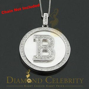 Diamond Celebrity&#39;s Sterling Silver White 0.25CT Diamond for Men&#39;s and Women&#39;s Initial &quot;B&quot;Pendant
