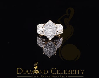 Diamondcelebrity's 0.20 CT Real Diamond Womens Sterling SilverYellow Turtle Ring Size 7