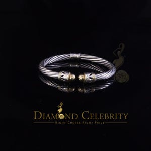 Fashion Round Silver Cubic Zirconia Stones Bangle for Men/Ladies's 7 Inch