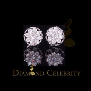 Diamond Celebrity&#39;s 925 Silver White 0.50ct VVS &#39;D&#39; Moissanite Round Stud Earrings Men&#39;s/Womens