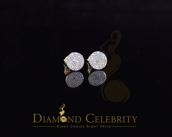 Diamond Celebrity's 925 Sterling Silver Yellow 0.25ct Diamond For Men's/Women's Stud Round Earrings